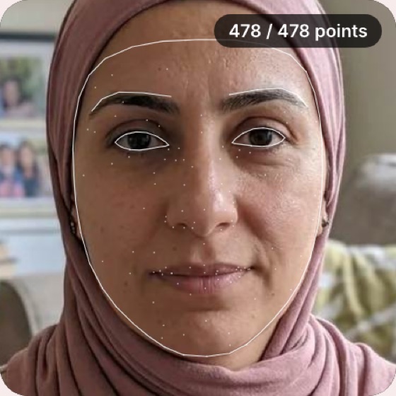 What Eye Shape Do I Have example: 478 landmarks measured on a sample selfie